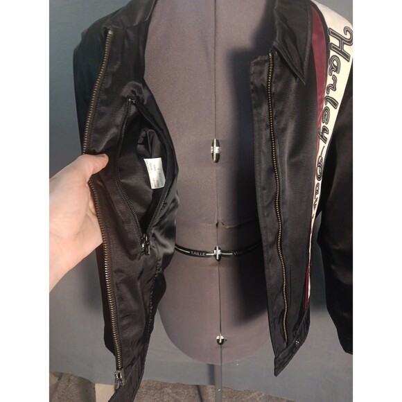 Harley Davidson Womans LARGE Nylon Embroidered Motorcycle Riding Jacket- NWOT - Picture 9 of 16